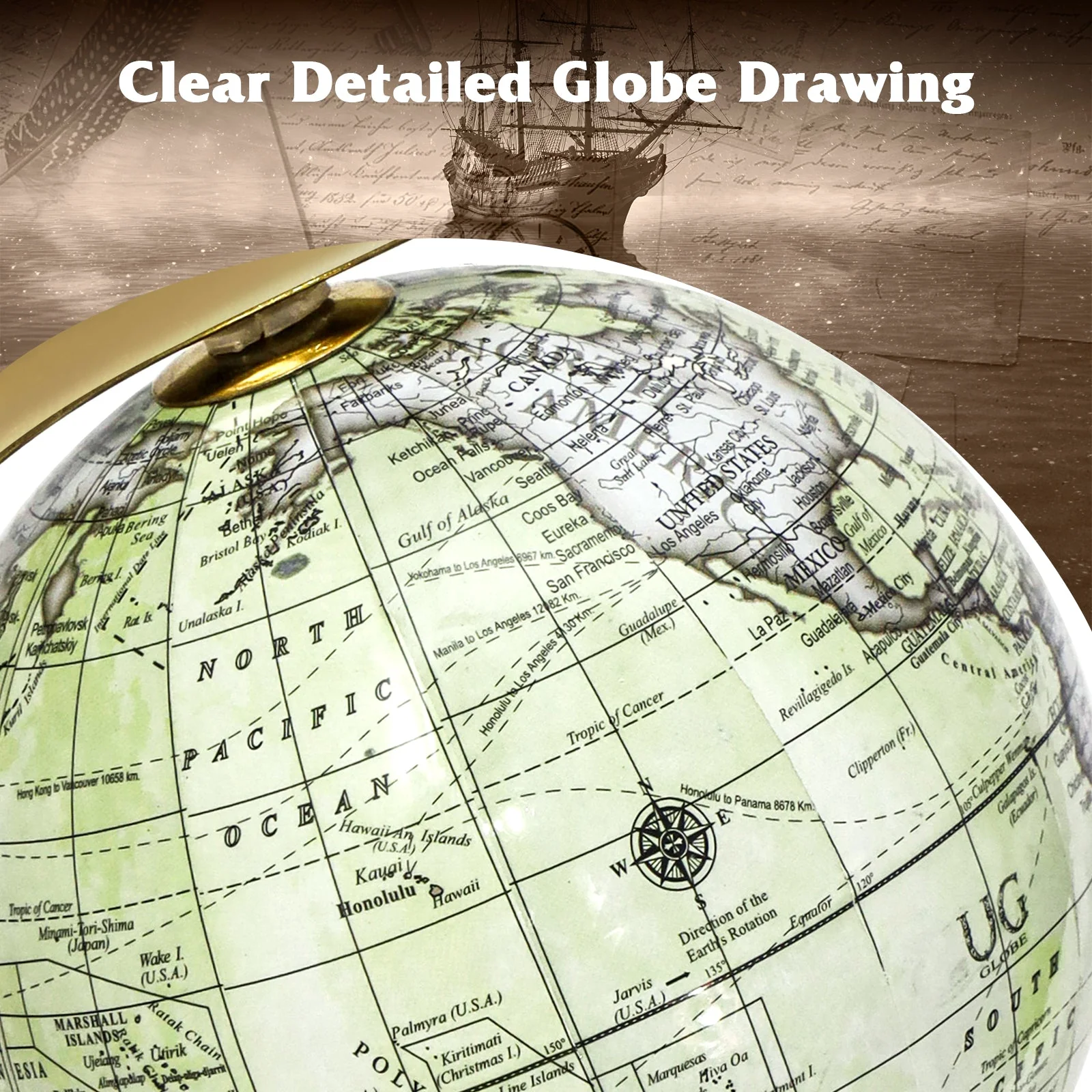 Educational Geographic 5/8/10 Inch World Globe with Triangle Metal Stand-5 inches - Image 6