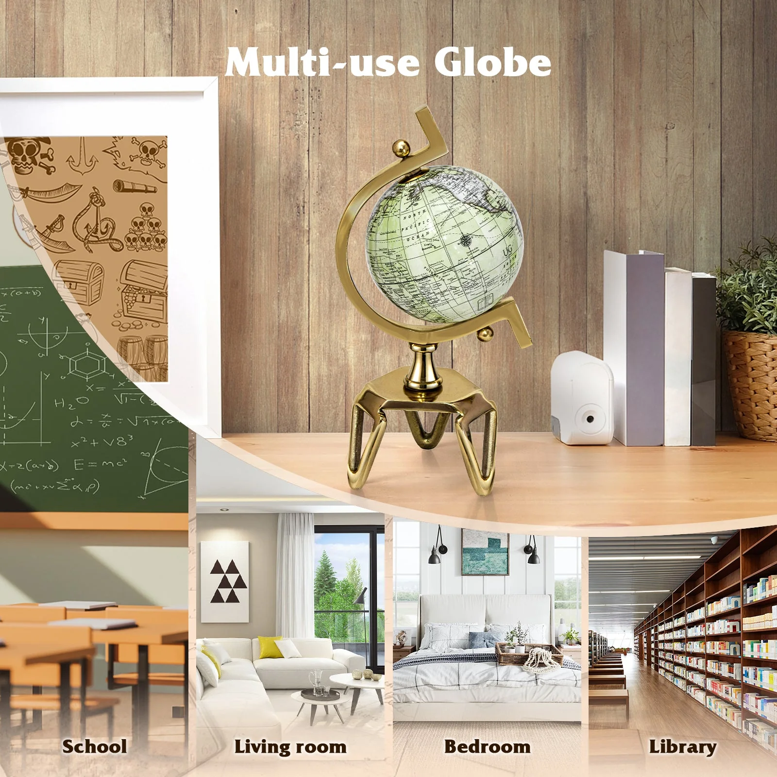 Educational Geographic 5/8/10 Inch World Globe with Triangle Metal Stand-5 inches - Image 7