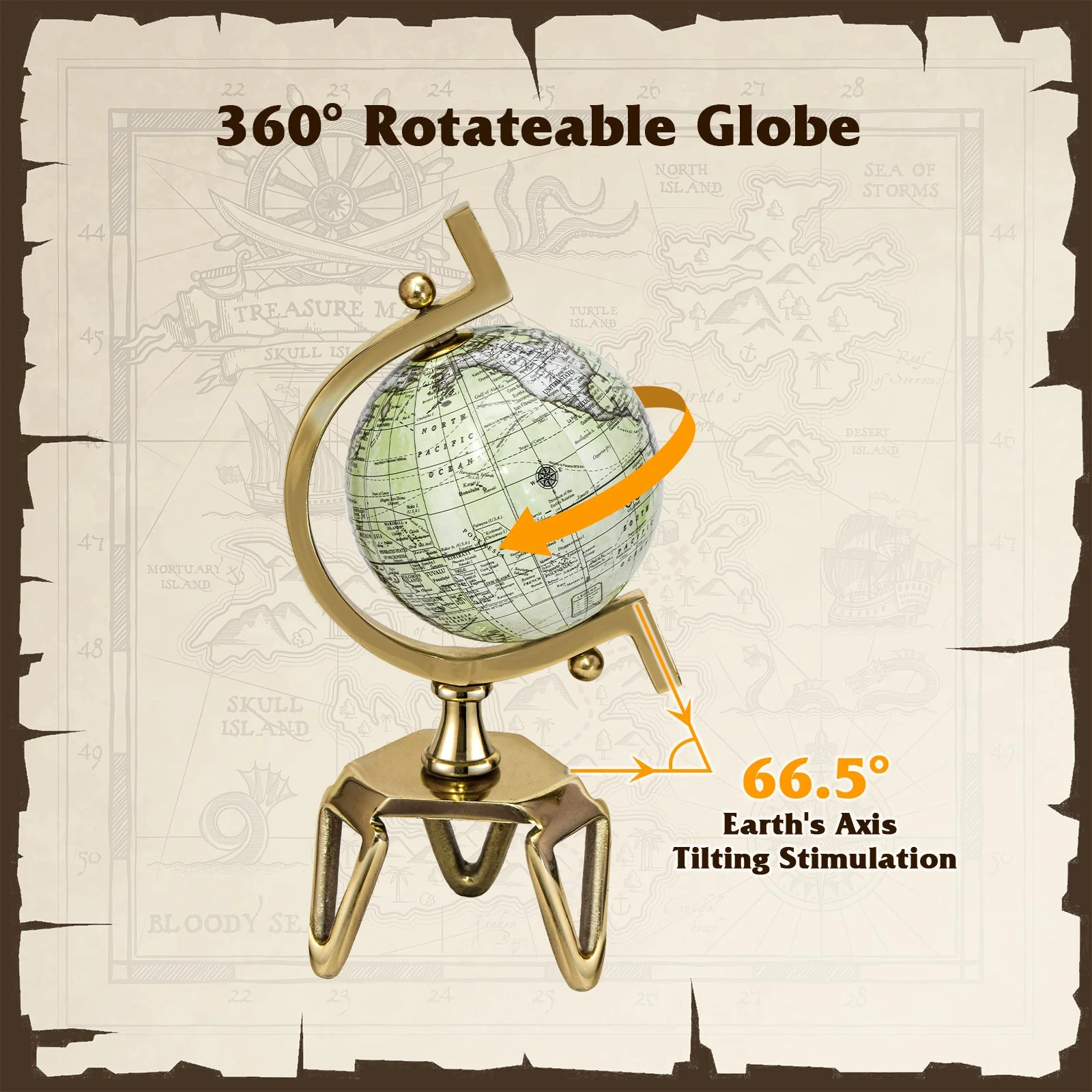 Educational Geographic 5/8/10 Inch World Globe with Triangle Metal Stand-5 inches - Image 8