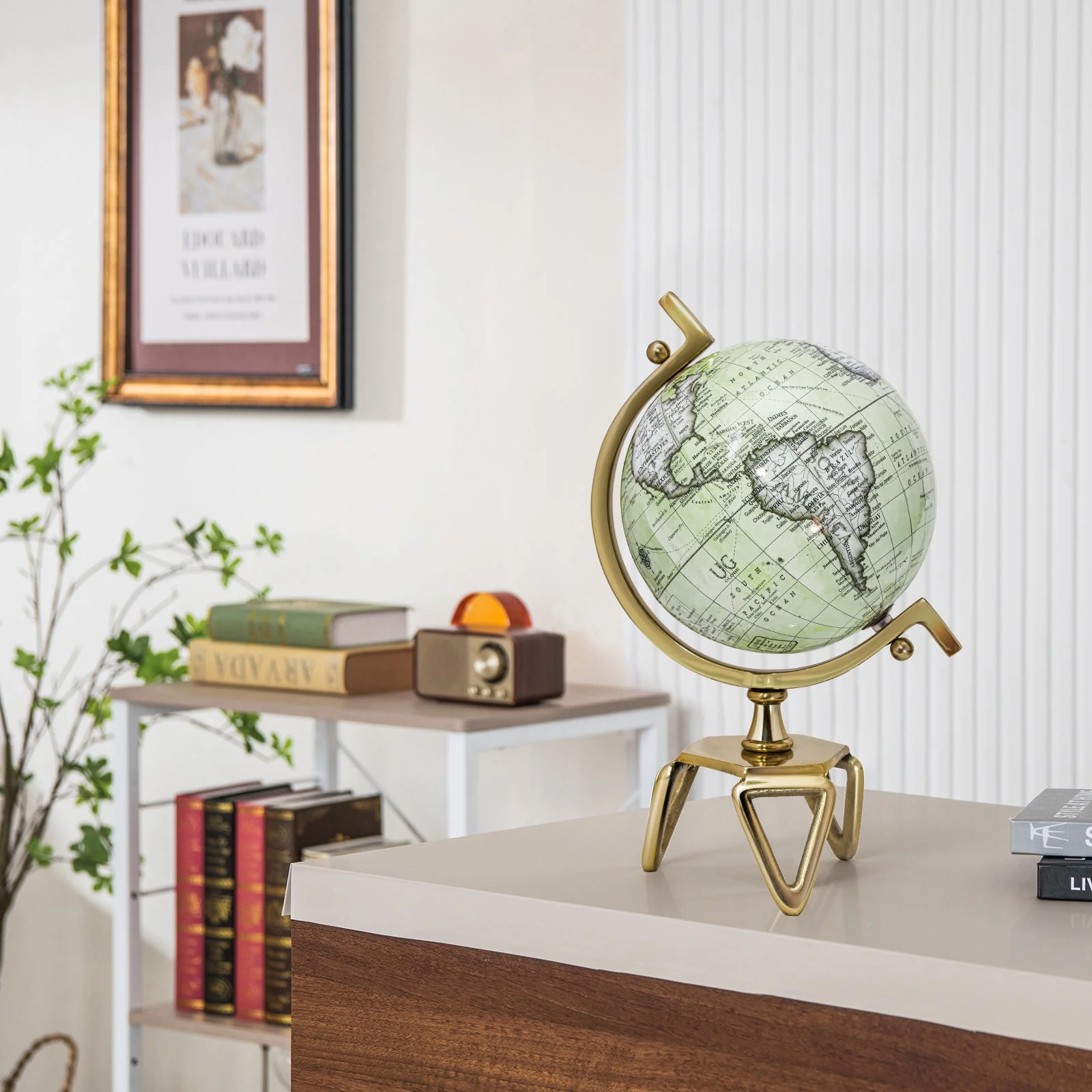 Educational Geographic 5/8/10 Inch World Globe with Triangle Metal Stand-8 inches - Image 2