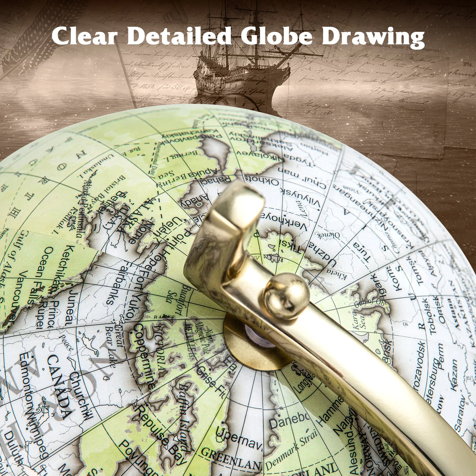 Educational Geographic 5/8/10 Inch World Globe with Triangle Metal Stand-8 inches - Image 6