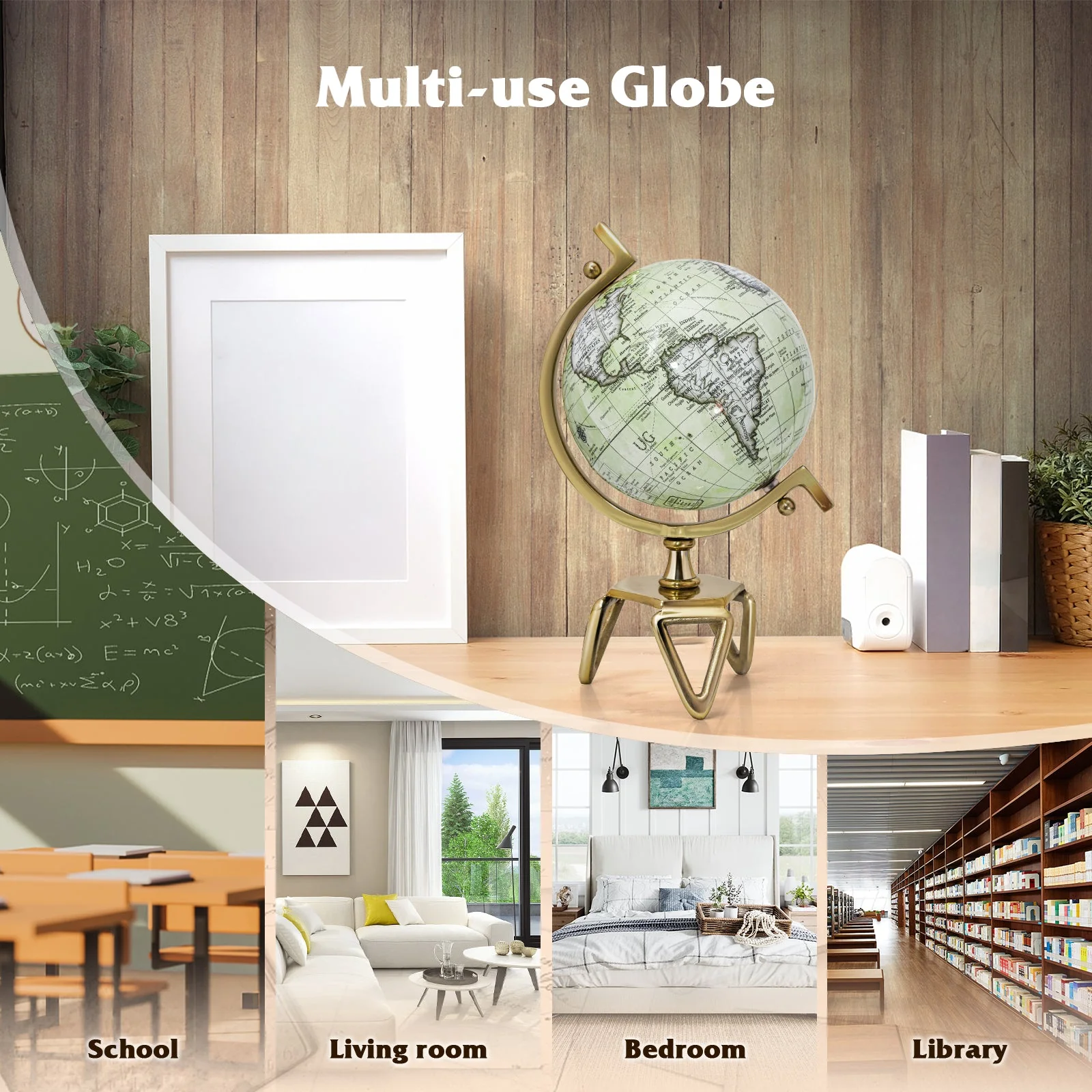 Educational Geographic 5/8/10 Inch World Globe with Triangle Metal Stand-8 inches - Image 7