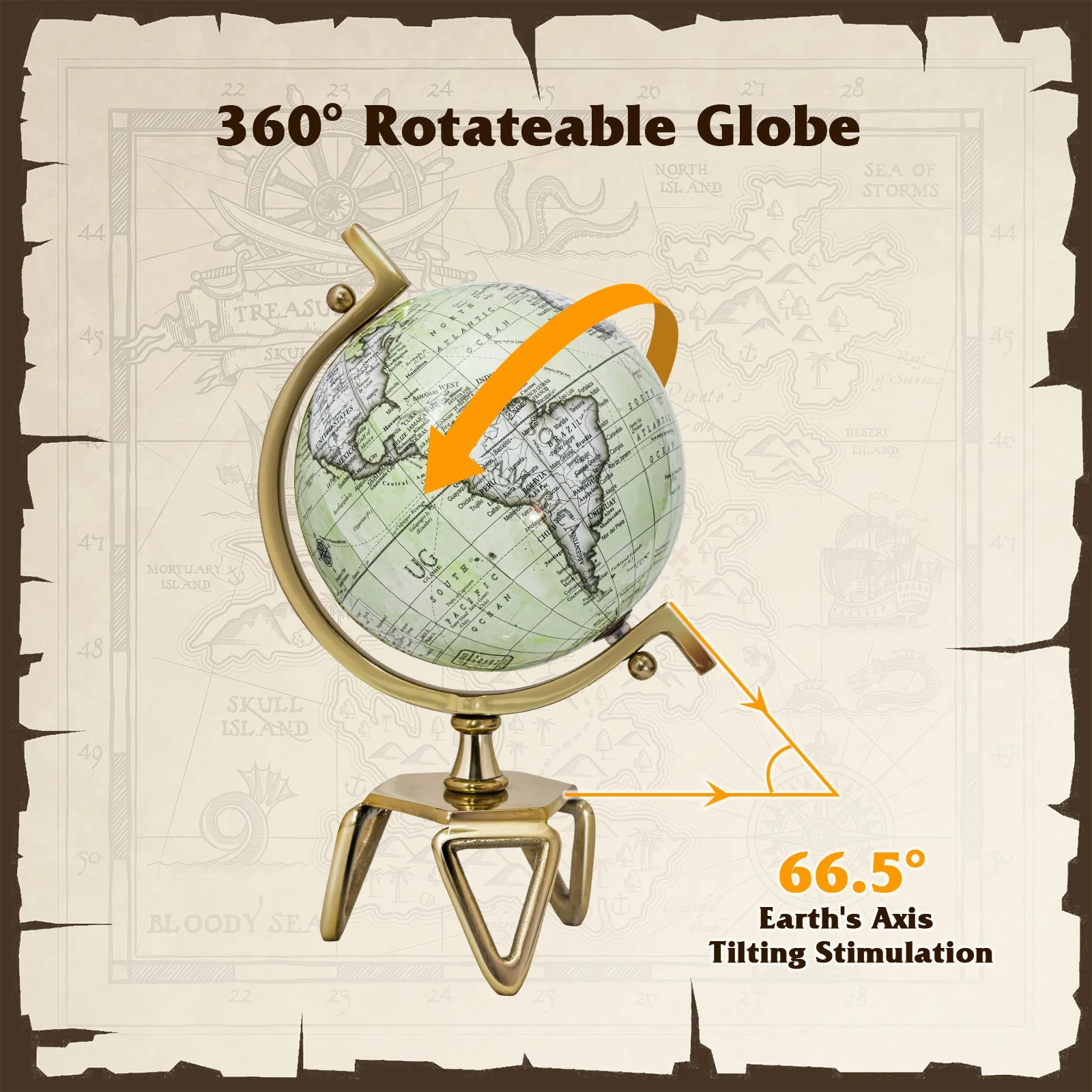 Educational Geographic 5/8/10 Inch World Globe with Triangle Metal Stand-8 inches - Image 8
