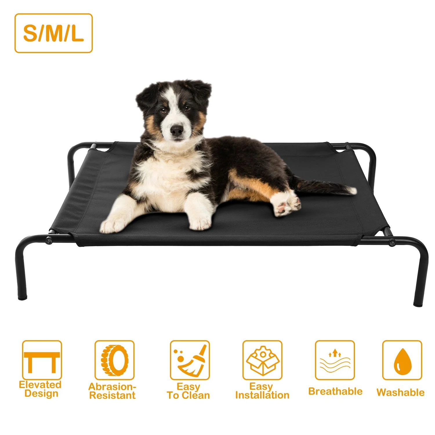 Elevated Pet Bed Dogs Cot Dogs Cats Cool Bed S/M/L Heavy-Duty Breathable Washable Indoor Outdoor Use - Image 2