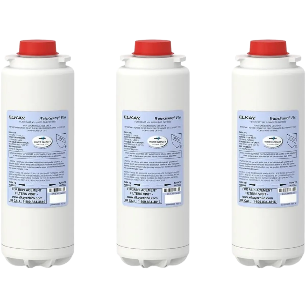 Elkay 51300C Replacement Filter (3-Pack) | For EZH2O Bottle Fillers - Image 2