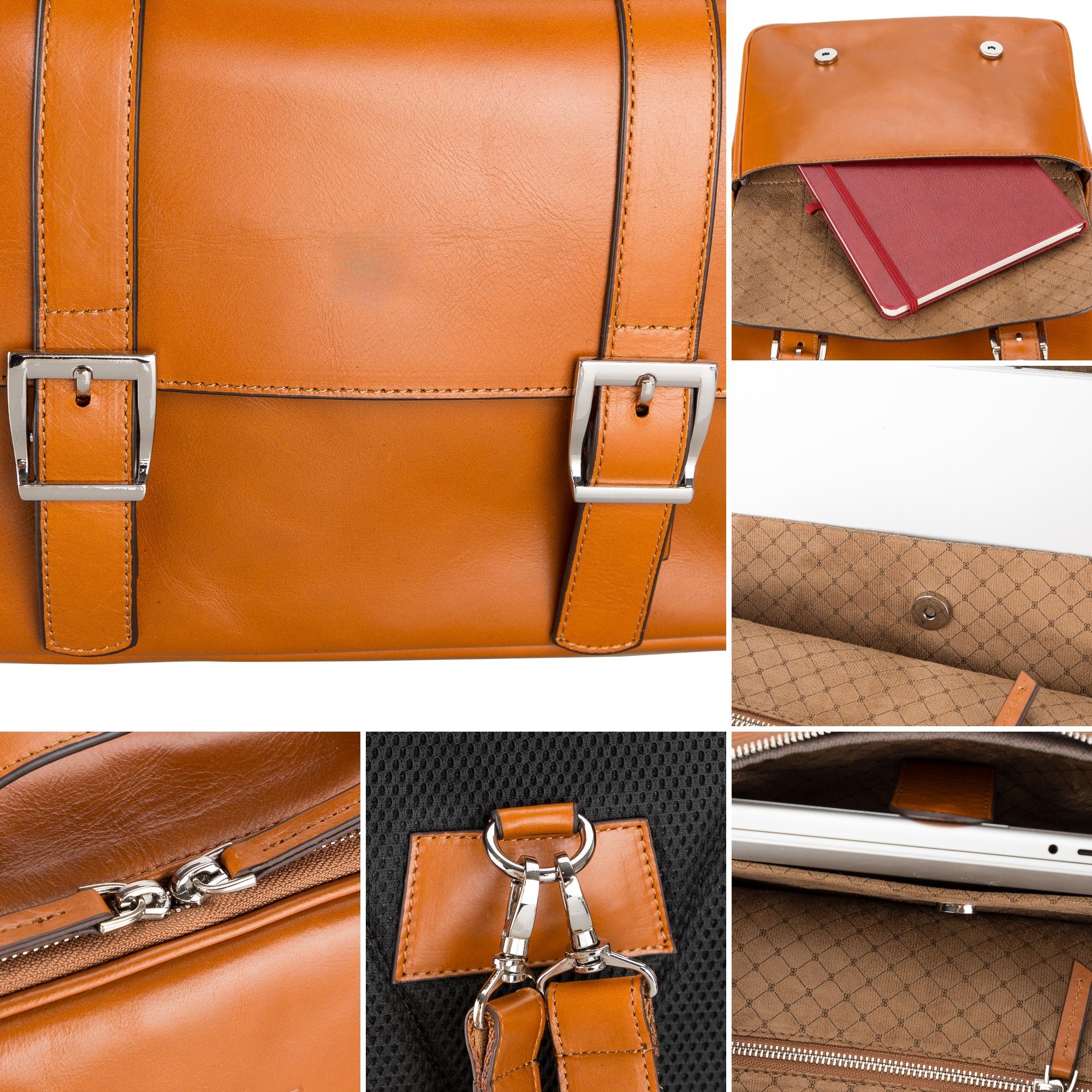 Elmira Leather Laptop Backpack for Men and Women - Image 21