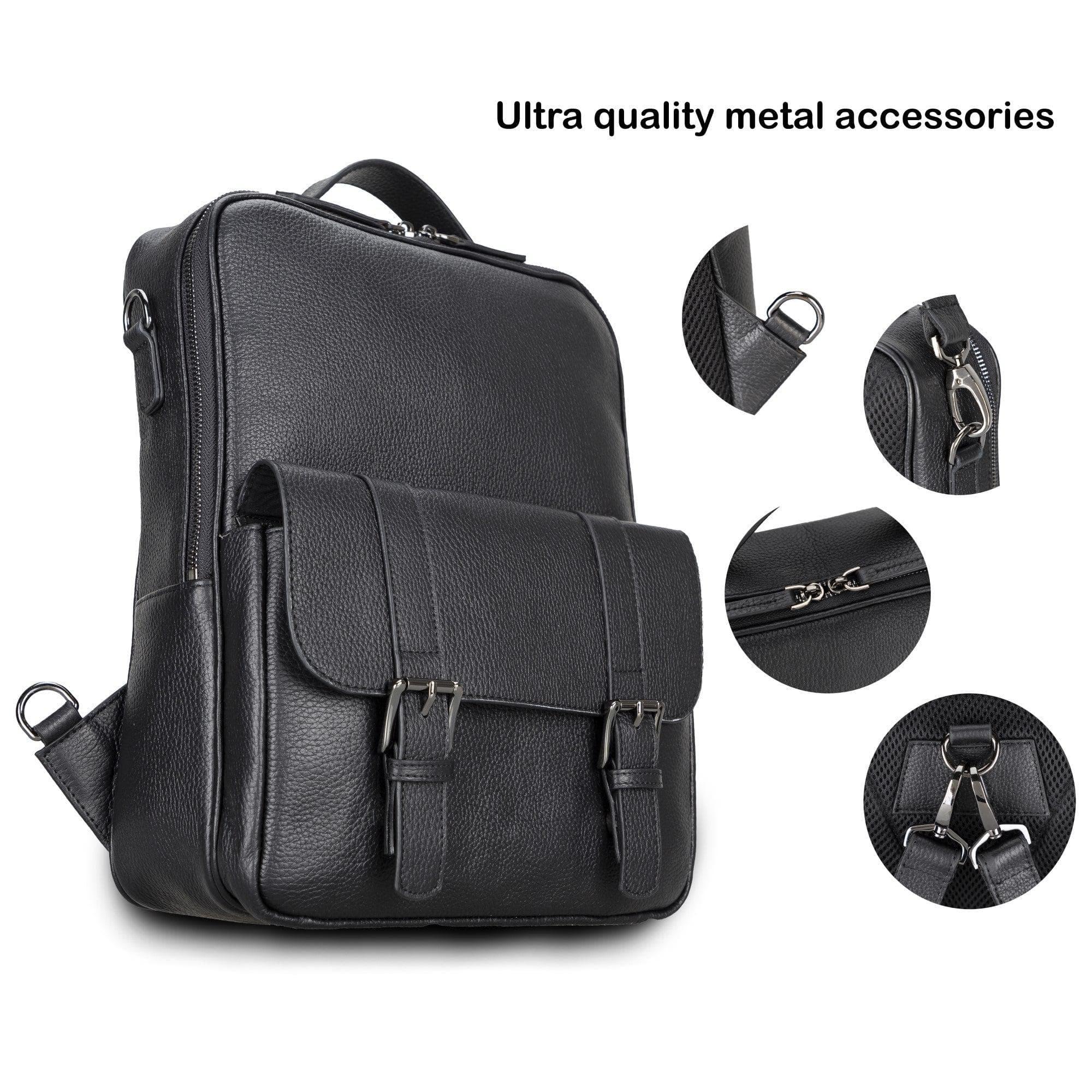 Elmira Leather Laptop Backpack for Men and Women - Image 4
