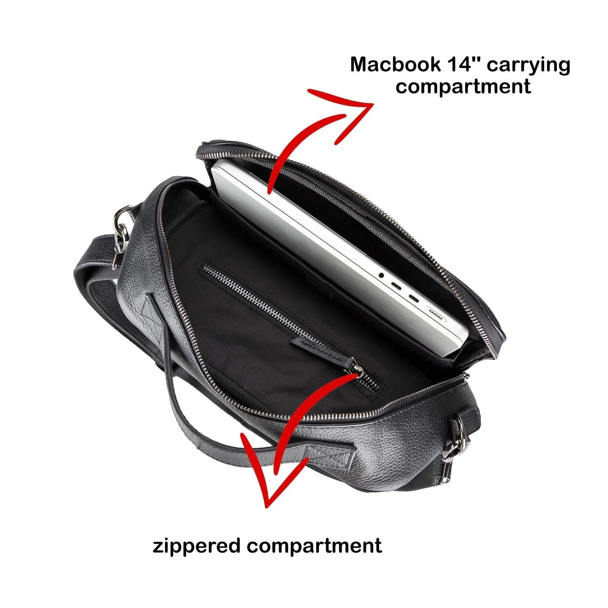 Elmira Leather Laptop Backpack for Men and Women - Image 5