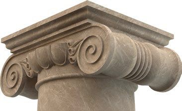 Emperador Light Marble Ionic Greek Hand-carved Column (W)20" (L)24" (H)101" - Image 3