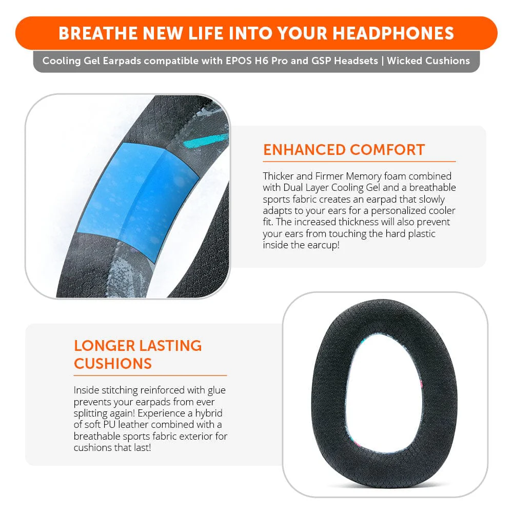 EPOS H6 Pro & GSP Headset Earpads - WC FreeZe Cooling Gel - Image 15