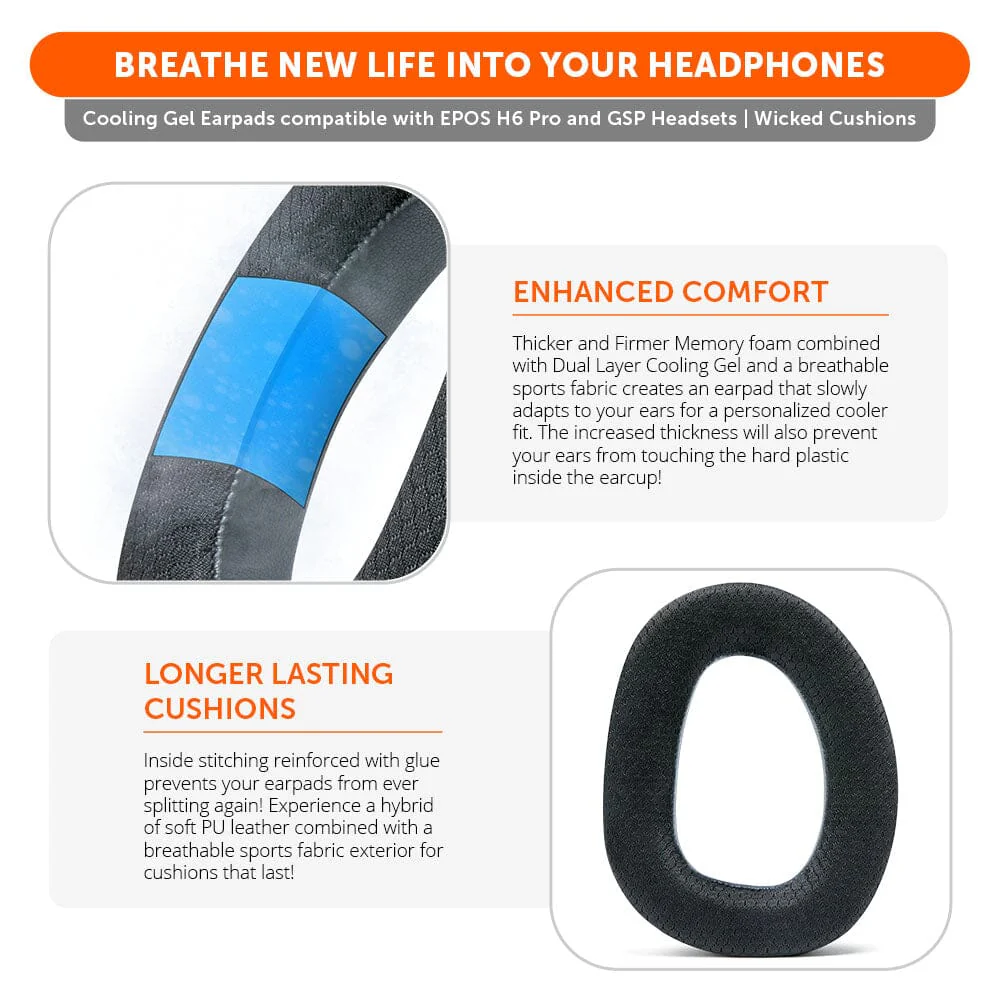 EPOS H6 Pro & GSP Headset Earpads - WC FreeZe Cooling Gel - Image 3