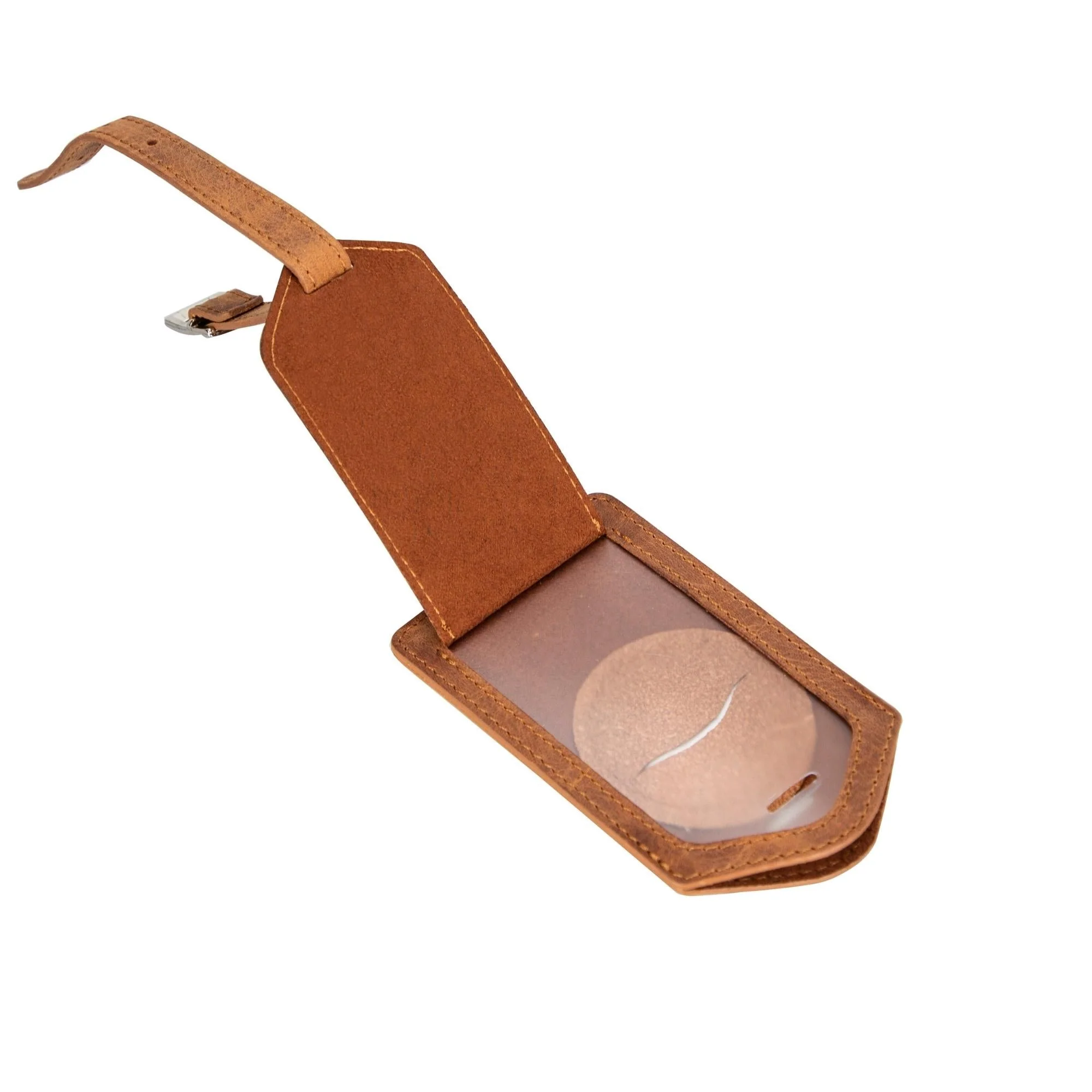 Estes Genuine Leather Luggage Tag with AirTag Slot - Image 16