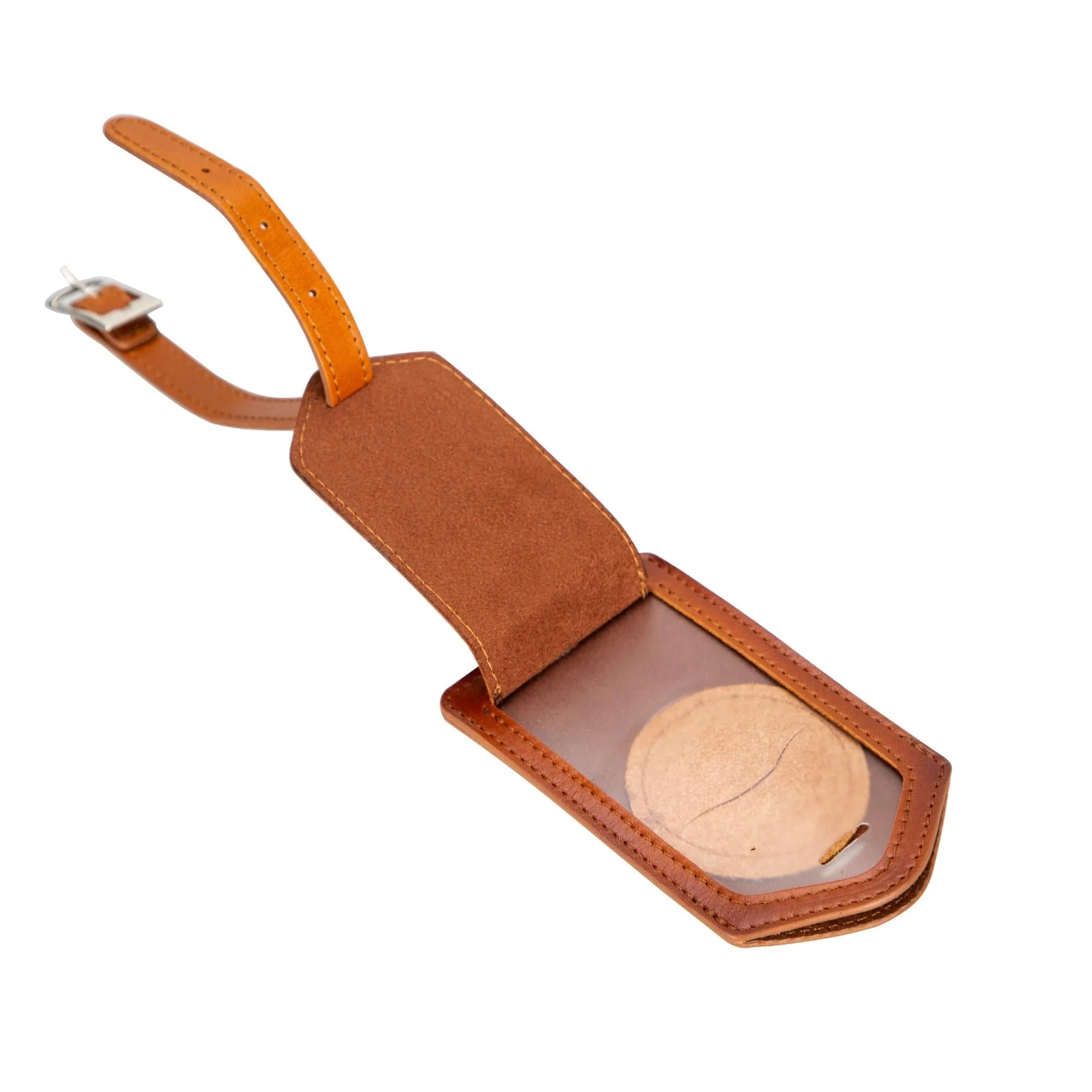 Estes Genuine Leather Luggage Tag with AirTag Slot - Image 4