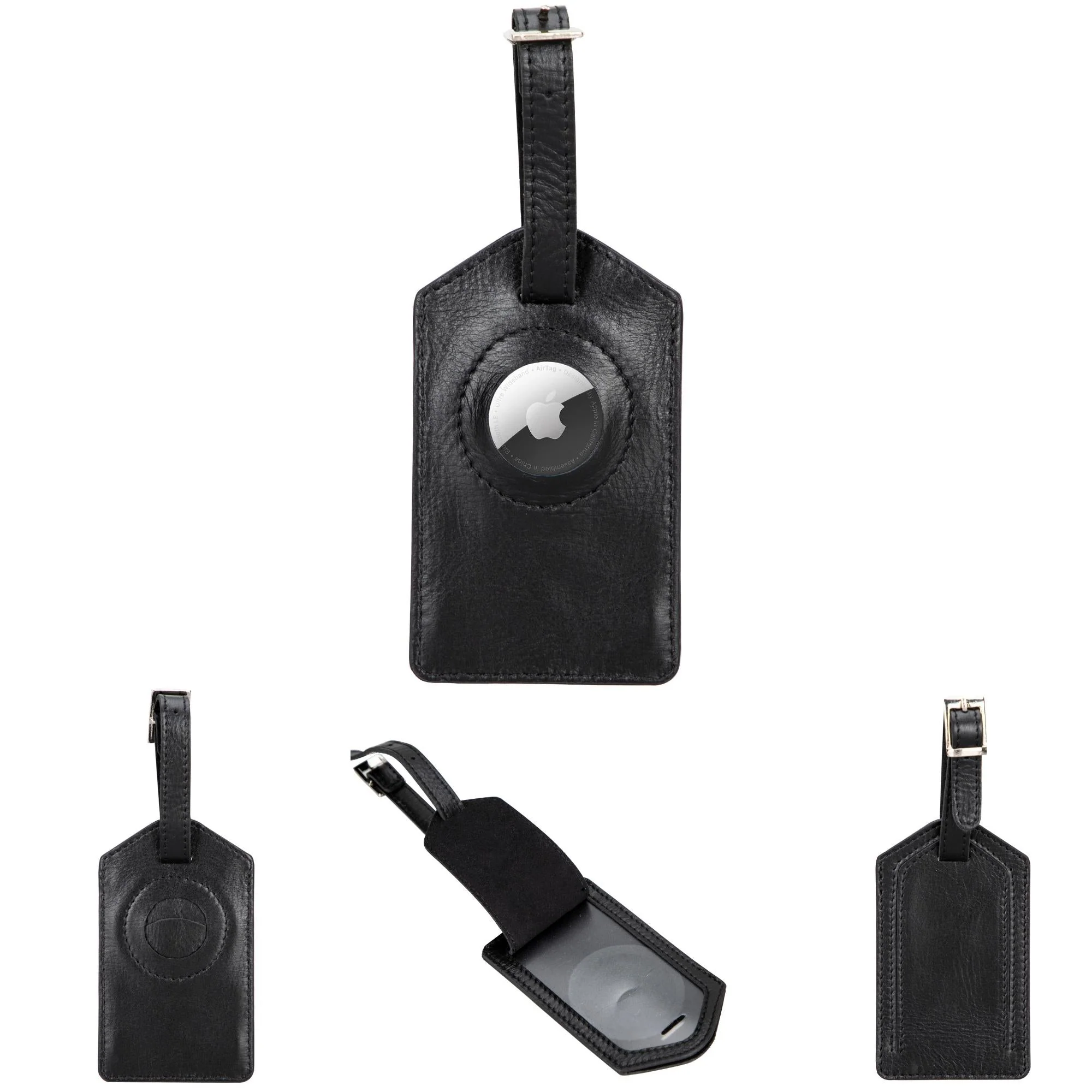 Estes Genuine Leather Luggage Tag with AirTag Slot - Image 7