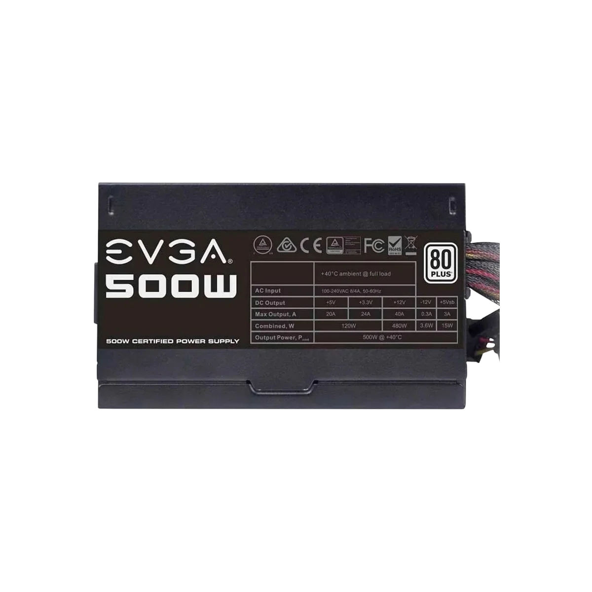 EVGA 500 W1 80+ White 500W Power Supply | 100-W1-0500-KR - Image 3