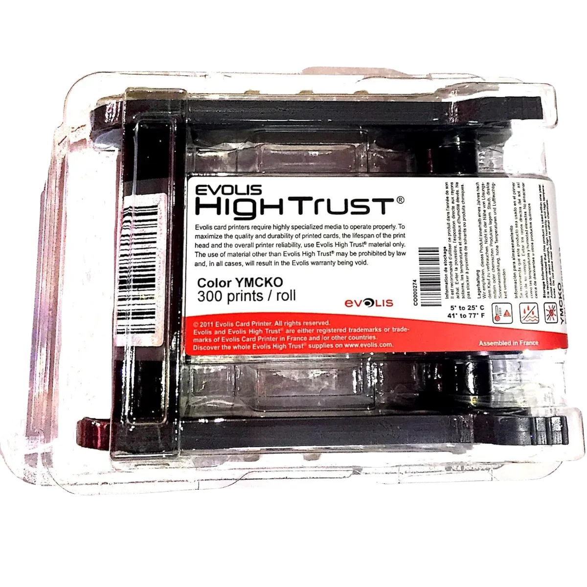 Evolis R5F008AAA YMCKO Color Ribbon for Primacy | 300 Prints - Image 2