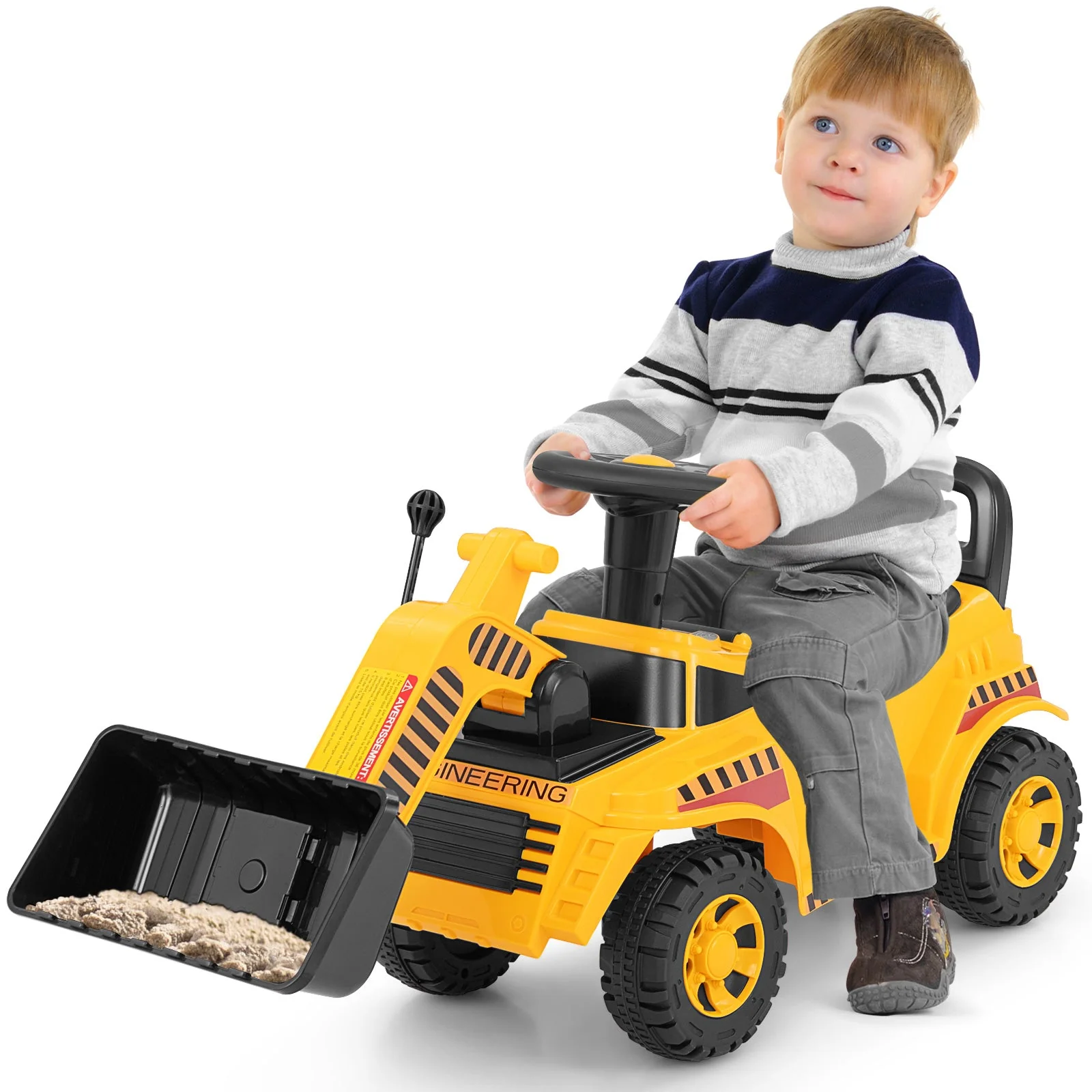 Excavator Digger Toy with Adjustable Bucket-Yellow - Image 4