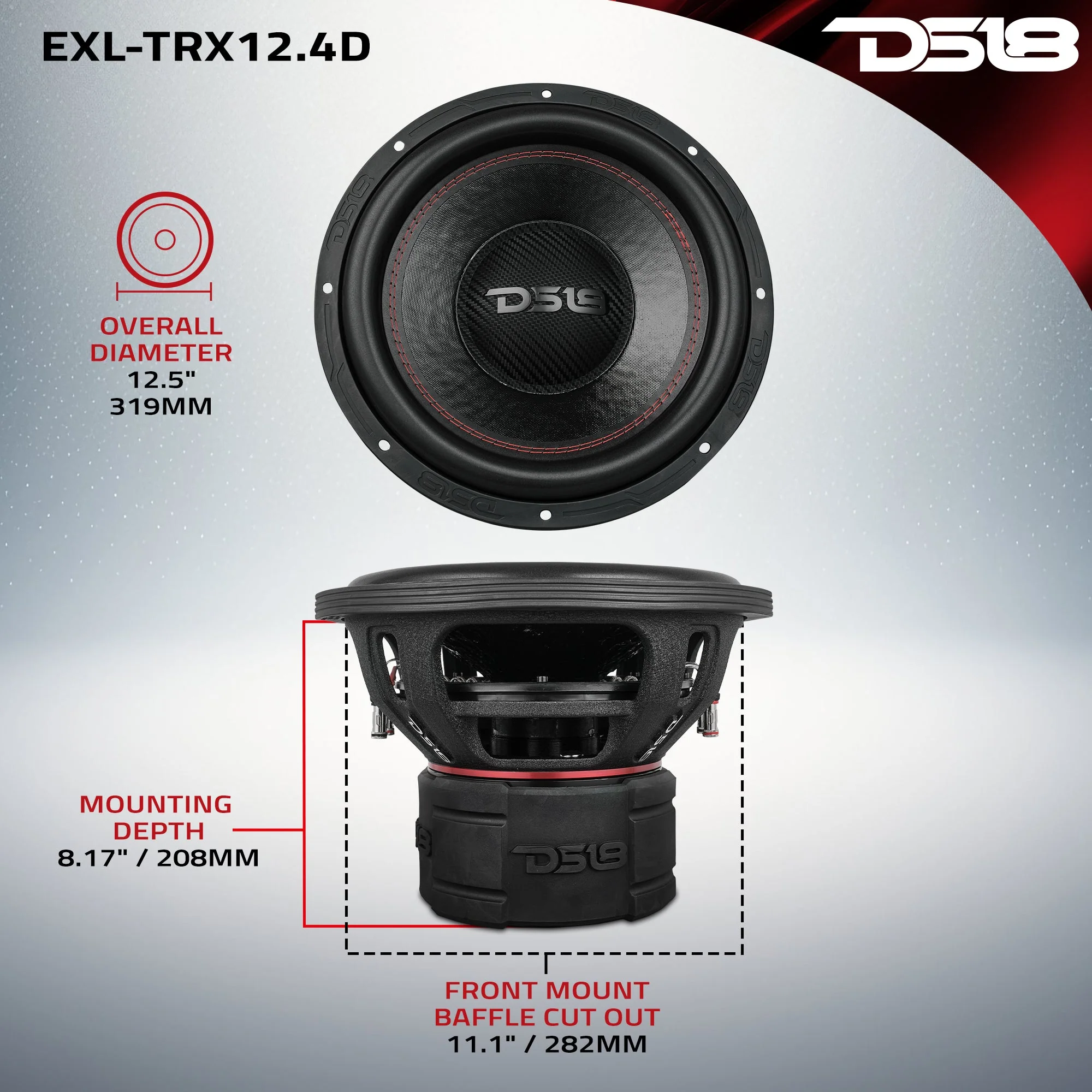 EXL 12” Subwoofer Triple Stack with Reinforced Cone 2000 Watts RMS 3” Dvc 4-Ohm - Image 7