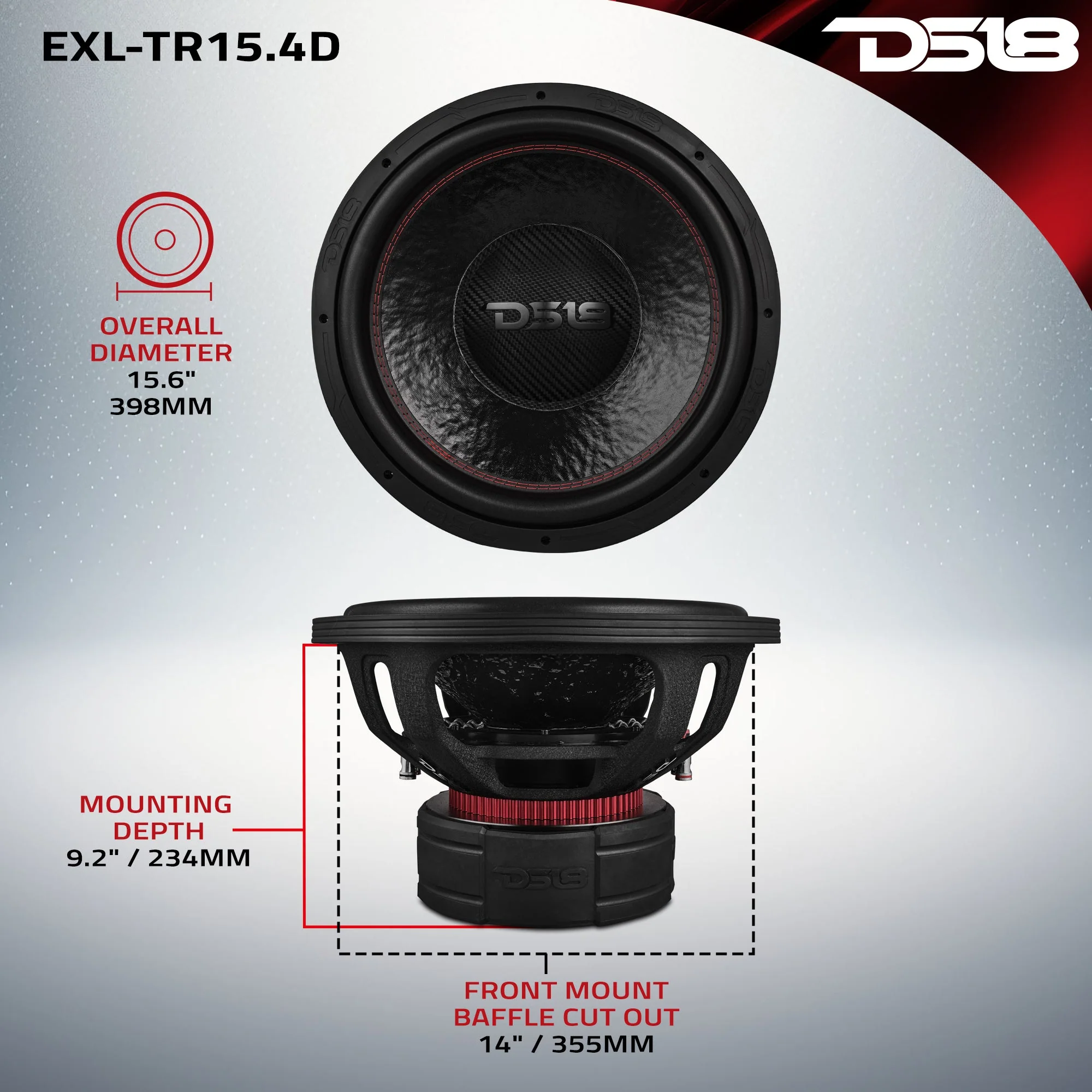 EXL 15” Subwoofer Triple Stack with Reinforced Cone 2500 Watts RMS 4" Dvc 4-Ohm - Image 7