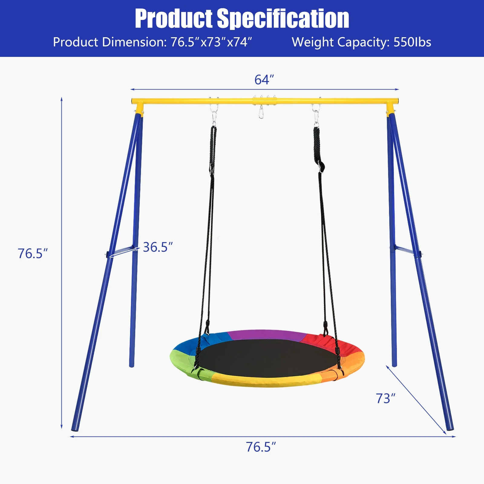 Extra Large Heavy Duty A-Frame Steel Swing Stand - Image 5