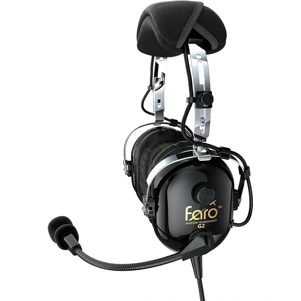 Faro G2 ANR Premium Pilot Aviation Headset with Mp3 Input - Black - Image 3