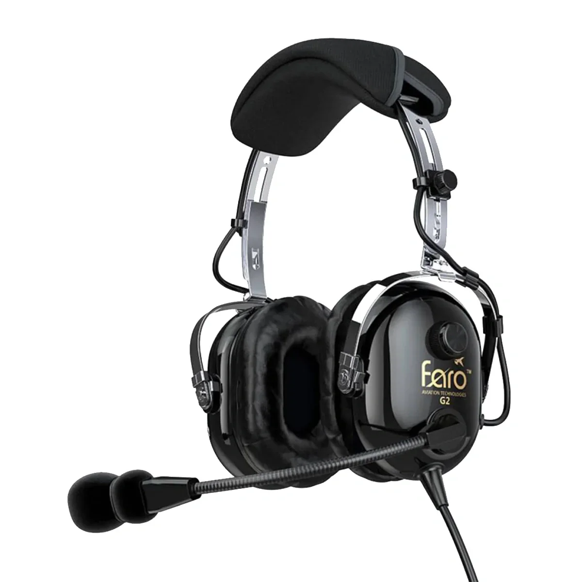 Faro G2 ANR Premium Pilot Aviation Headset with Mp3 Input - Black - Image 4