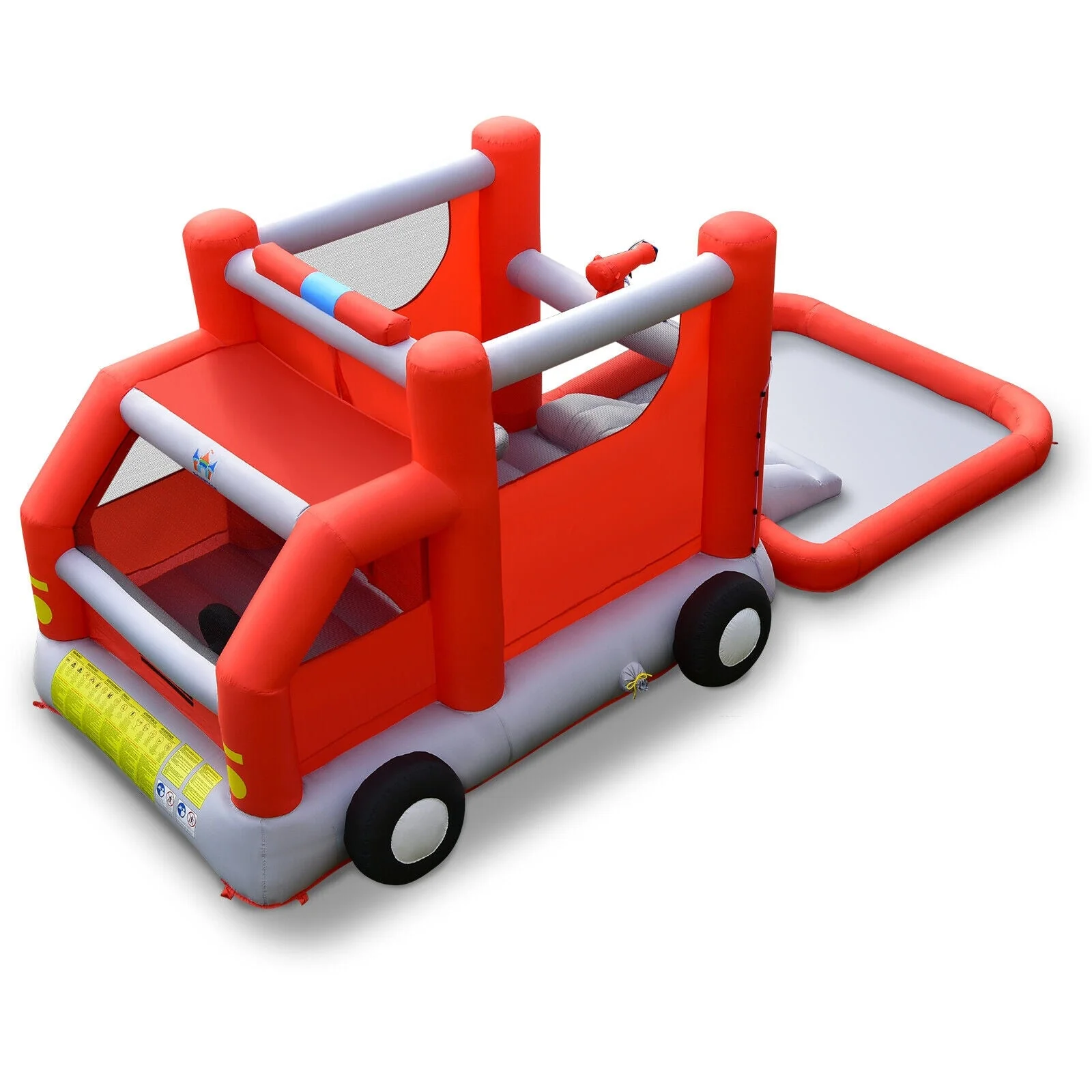 Fire Truck Themed Inflatable Castle Water Park Kids Bounce House with 480W Blower - Image 4