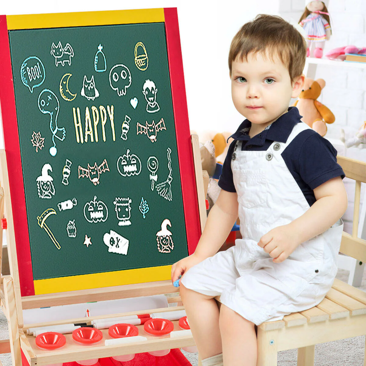 Flip-Over Double-Sided Kids Art Easel - Image 2