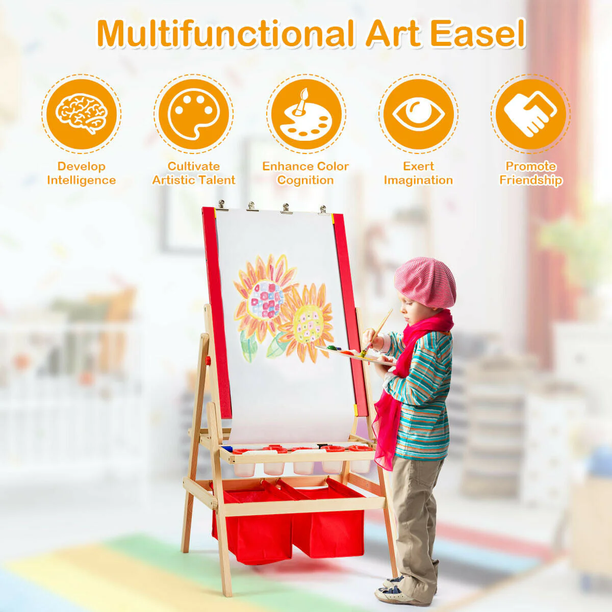Flip-Over Double-Sided Kids Art Easel - Image 3
