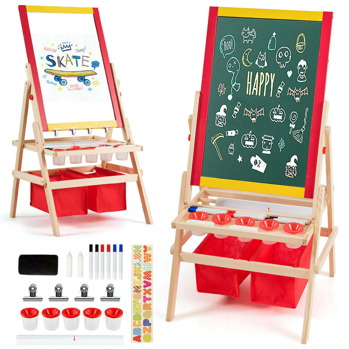 Flip-Over Double-Sided Kids Art Easel - Image 4