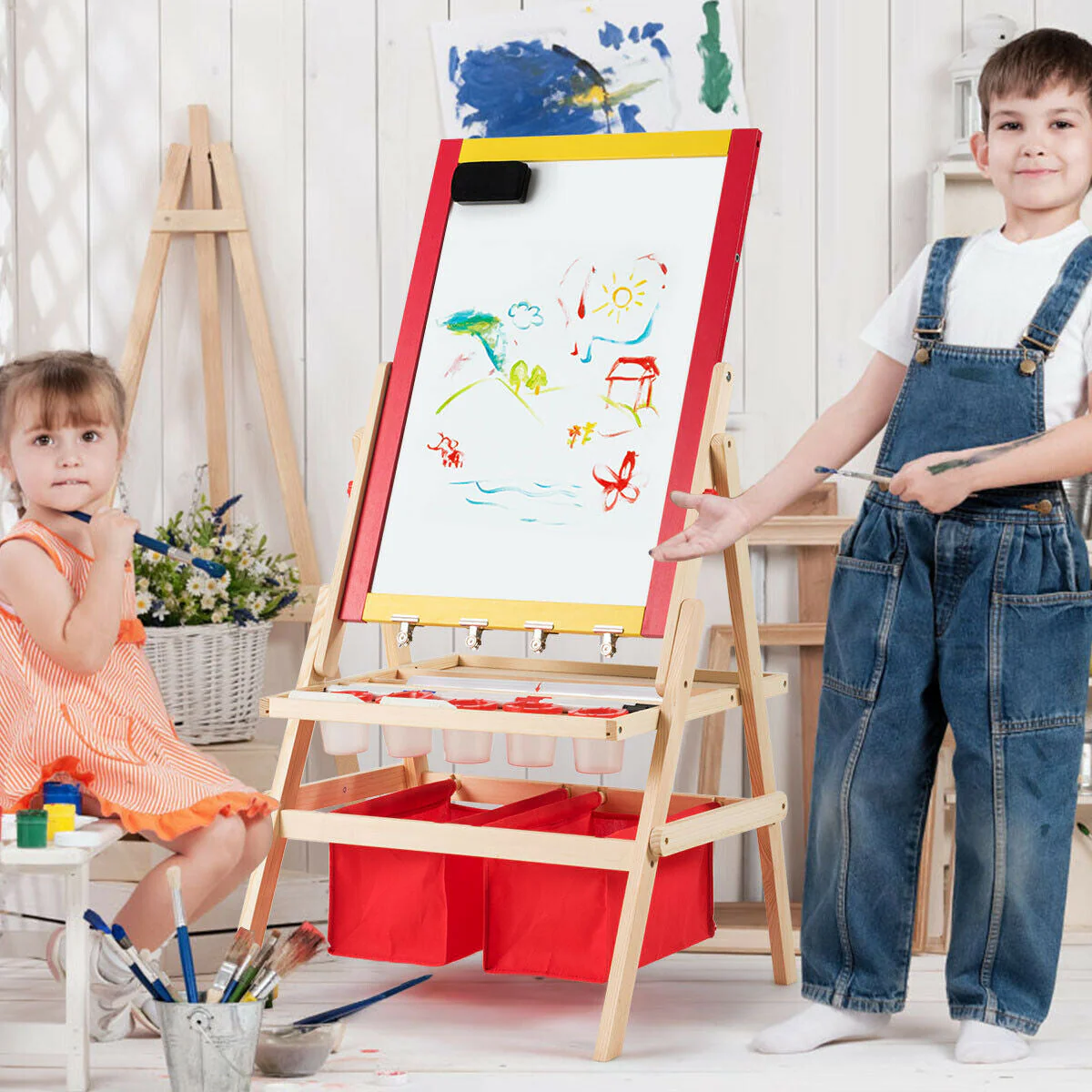 Flip-Over Double-Sided Kids Art Easel - Image 7
