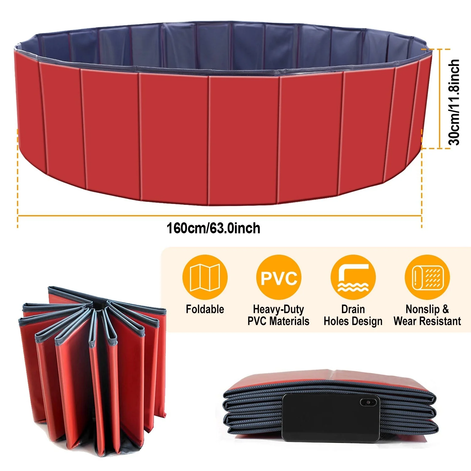 Foldable Pet Swimming Pool PVC Kiddie Baby Dog Swim Pool Bathing Tub Playmat Kids Pools - Image 5