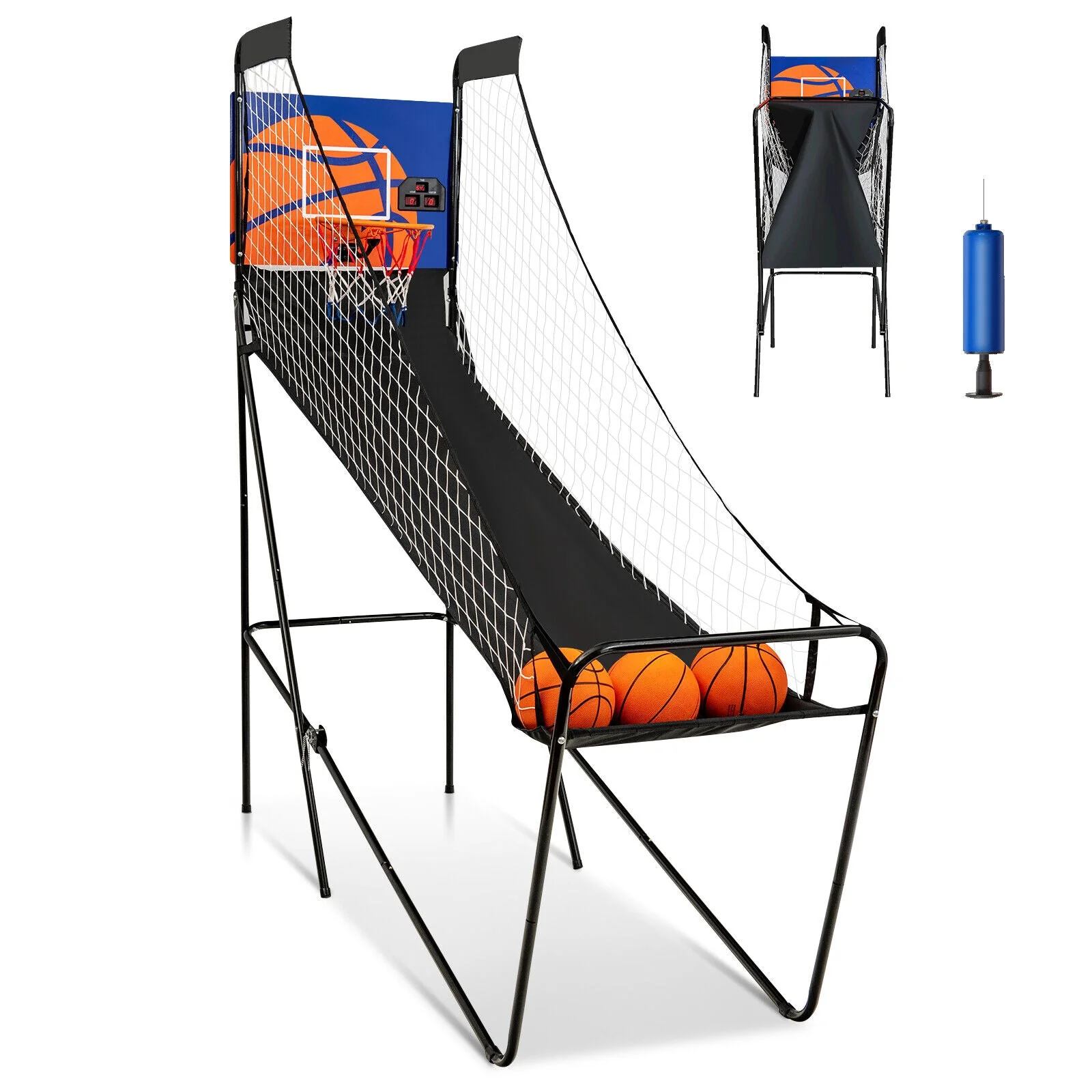Foldable Single Shot Basketball Arcade Game with Electronic Scorer and Basketballs - Image 4