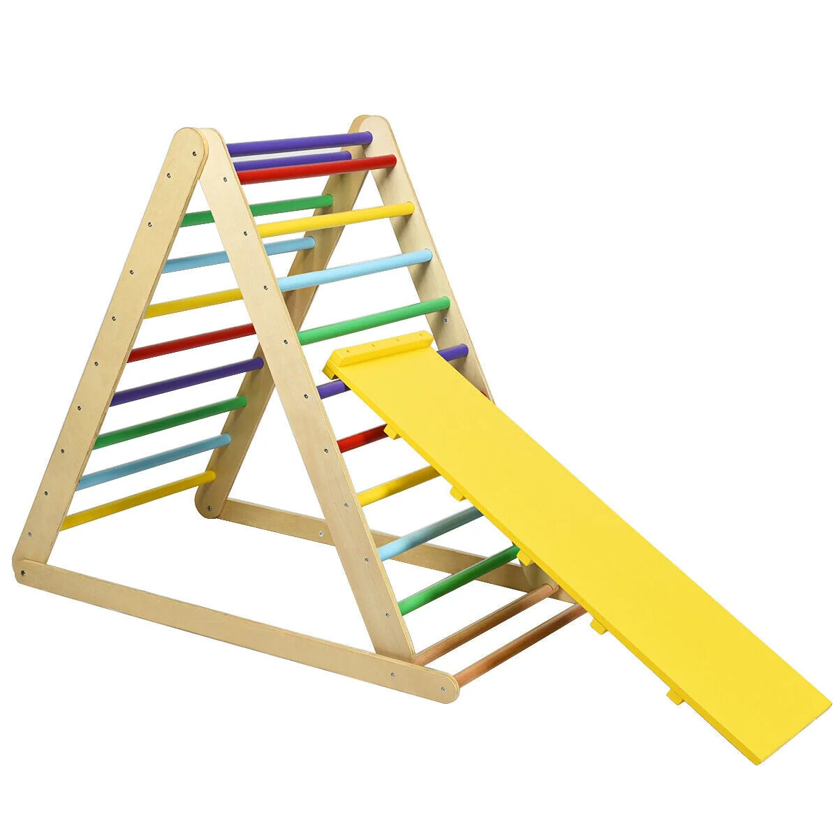 Foldable Wooden Climbing Triangle Indoor Home Climber Ladder - Image 3