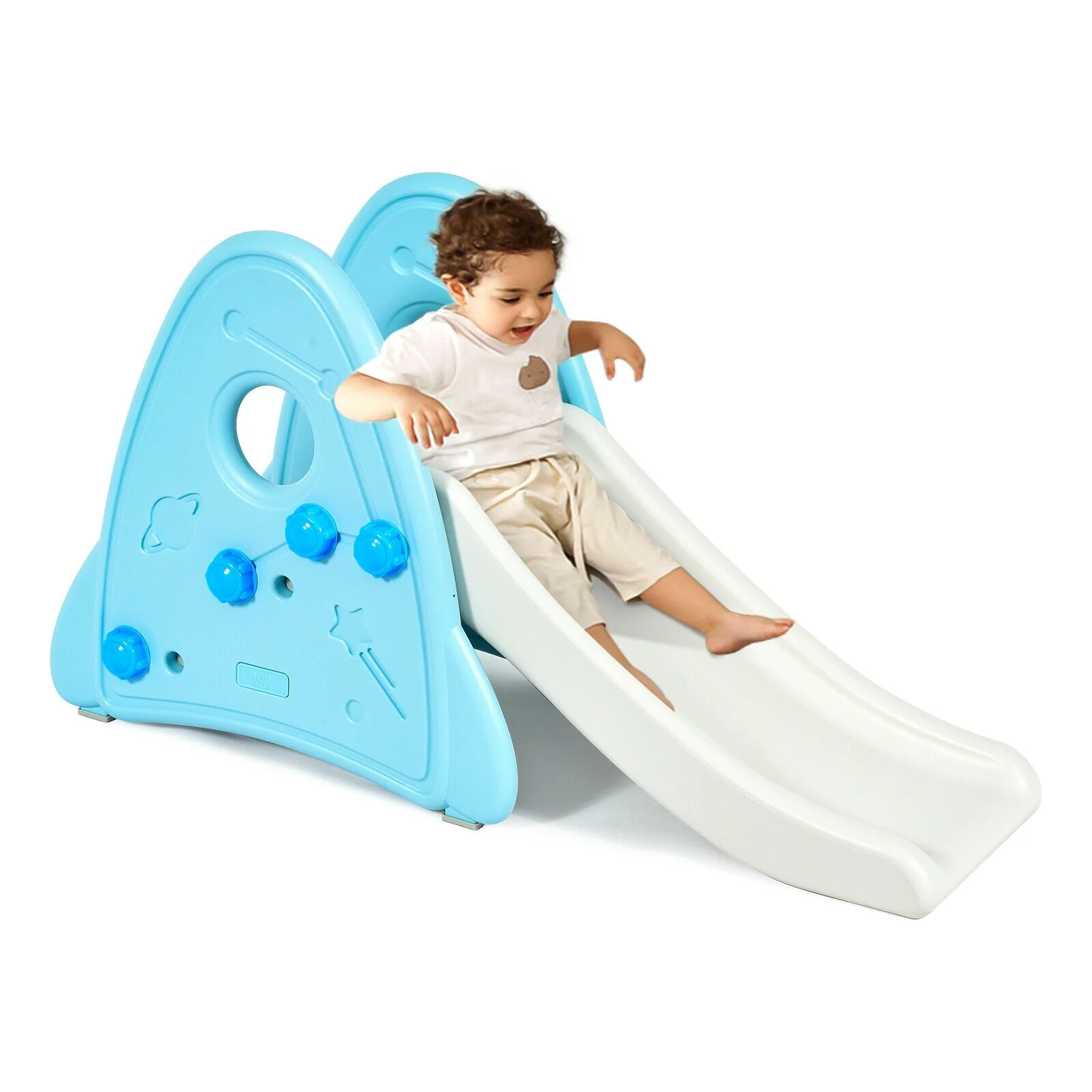 Freestanding Baby Slide Indoor First Play Climber Slide Set for Boys Girls -Blue - Image 6