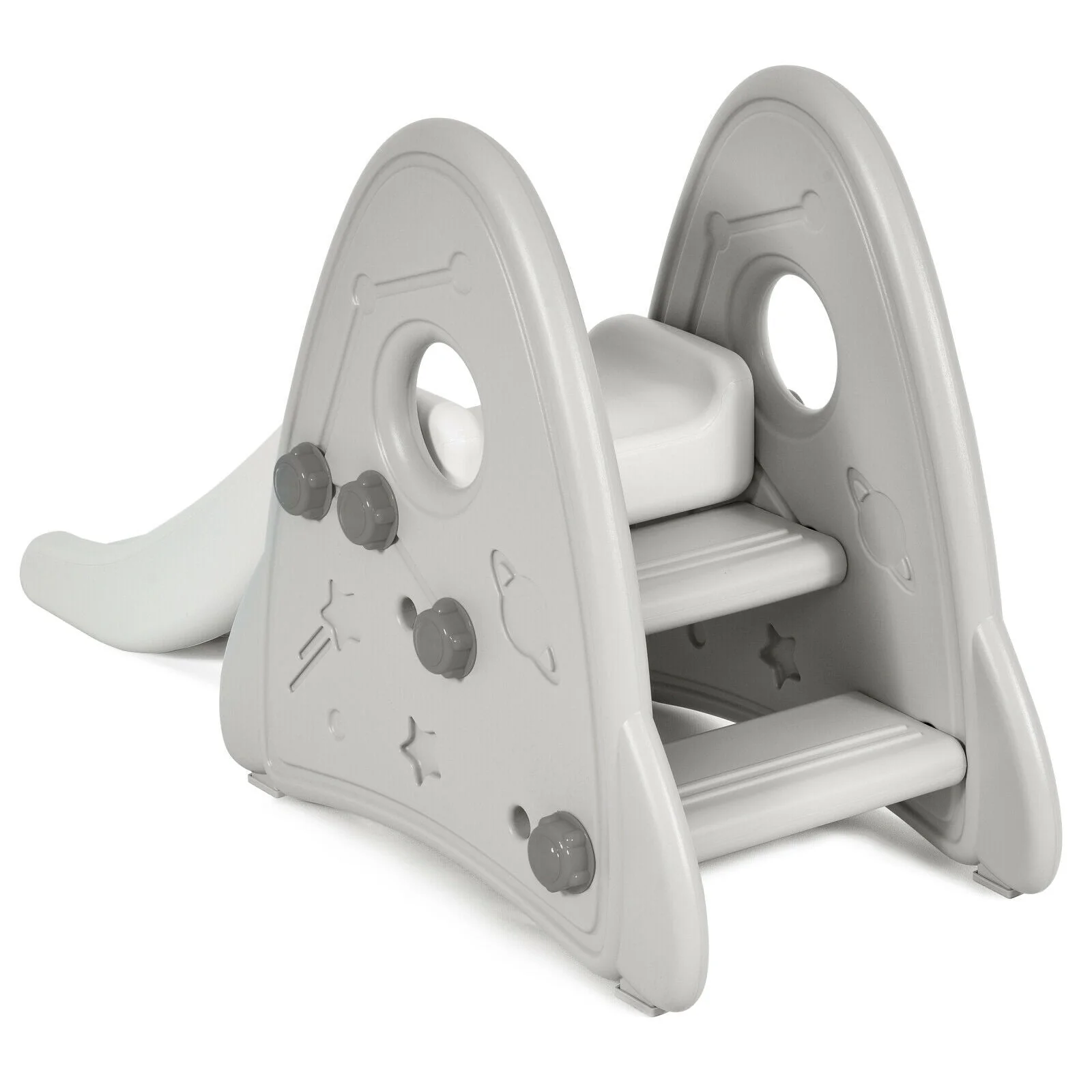 Freestanding Baby Slide Indoor First Play Climber Slide Set for Boys Girls -Gray - Image 4