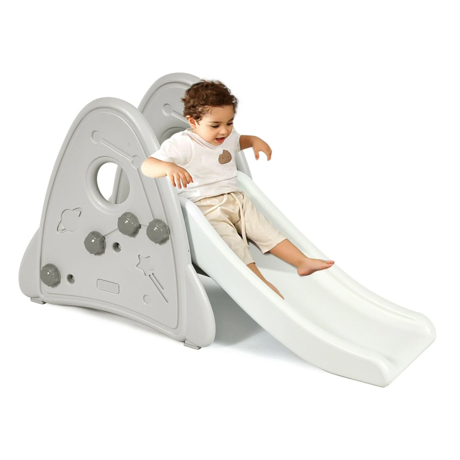 Freestanding Baby Slide Indoor First Play Climber Slide Set for Boys Girls -Gray - Image 6