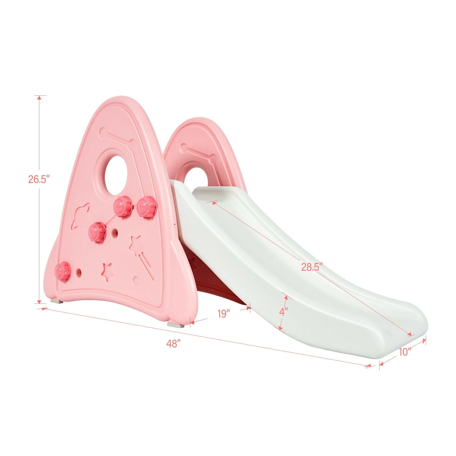 Freestanding Baby Slide Indoor First Play Climber Slide Set for Boys Girls -Pink - Image 5