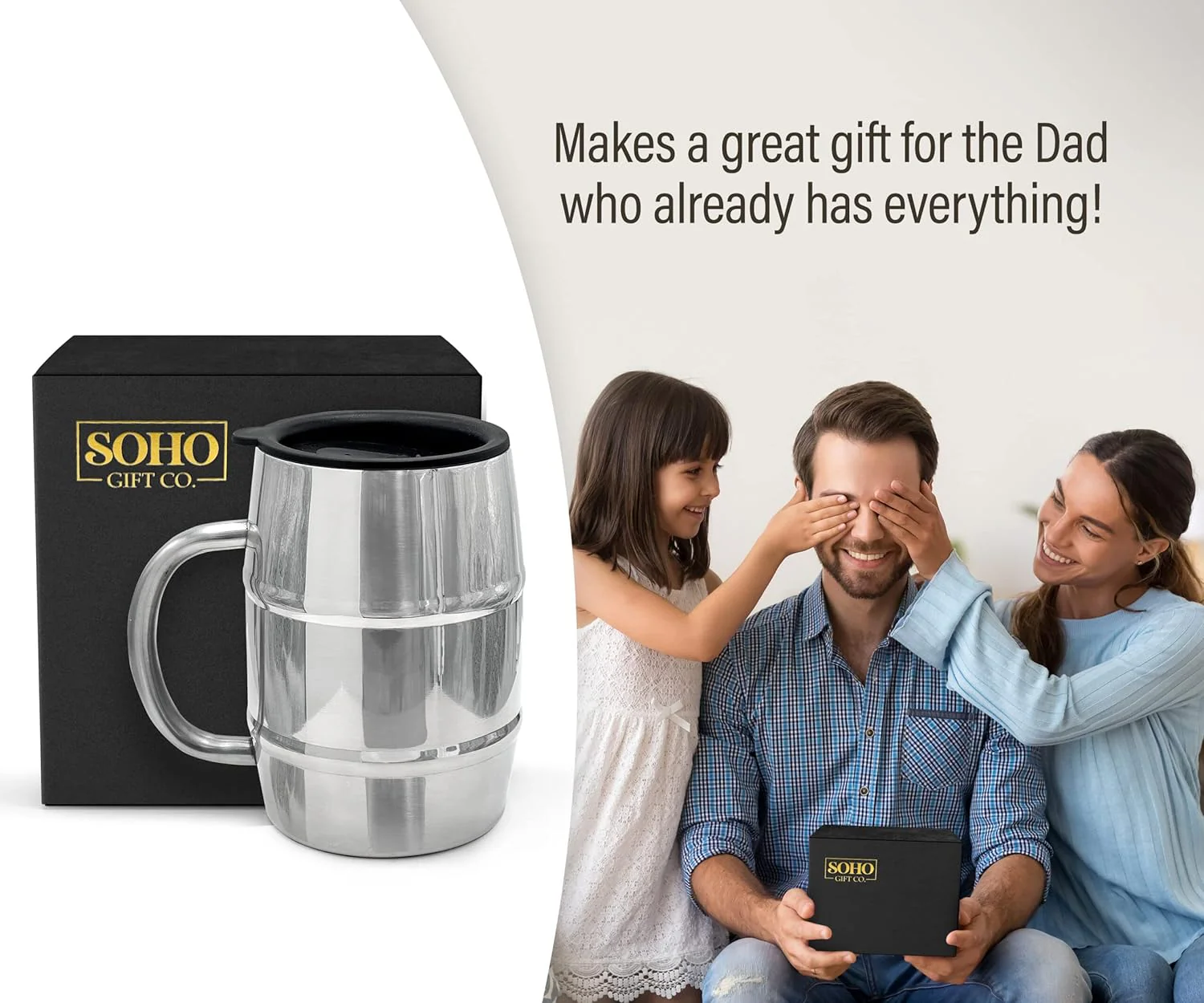 Funny Beer Gift Stainless Steel Insulated Beer Mug with Handle and Sip Lid (For Christmas/Birthday/Fathers Day) I Identify As Sober - Image 5