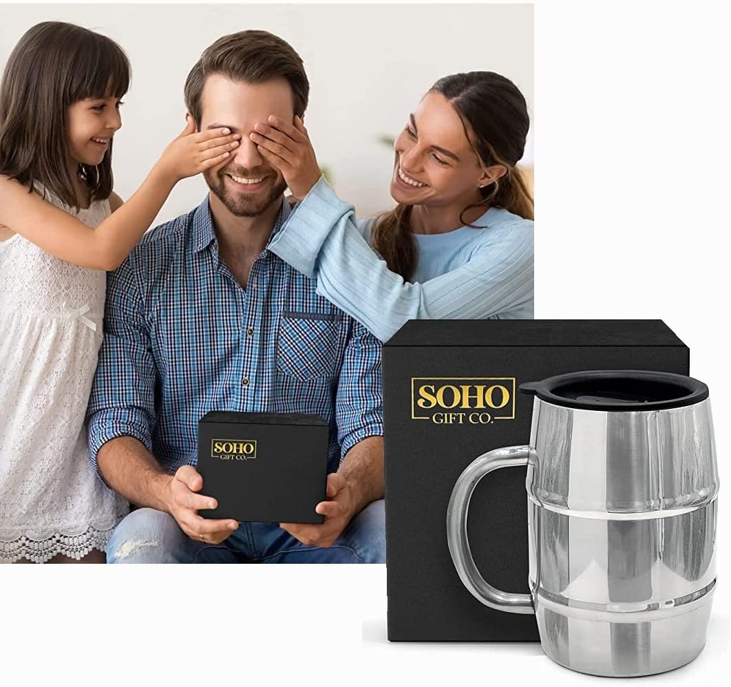 Funny Mug Gift for Men - 17oz Insulated Stainless Steel Beer/Coffee Cup with Handle and Lid for Birthday/Christmas 2023 "Off Duty Until Further Notice (Gift Boxed) - Image 6