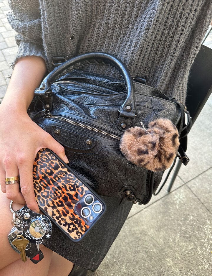 Fuzzy Heart w/ WF Charm | Leopard - Image 3