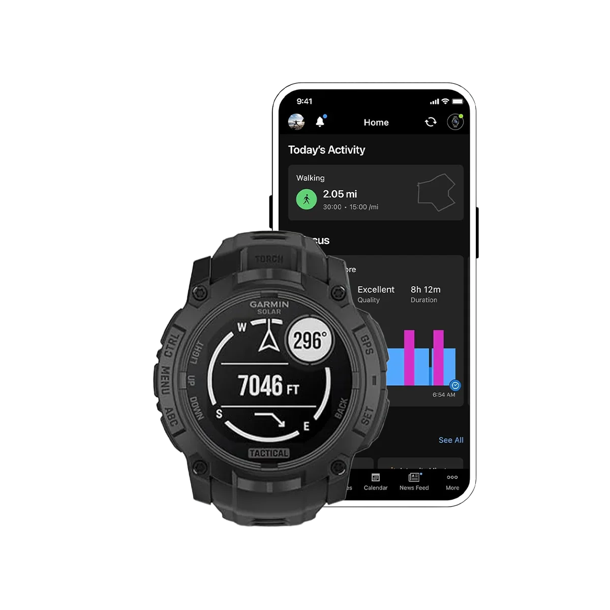 Garmin Instinct 3 Tactical Edition 50mm Solar GPS Watch - Image 3