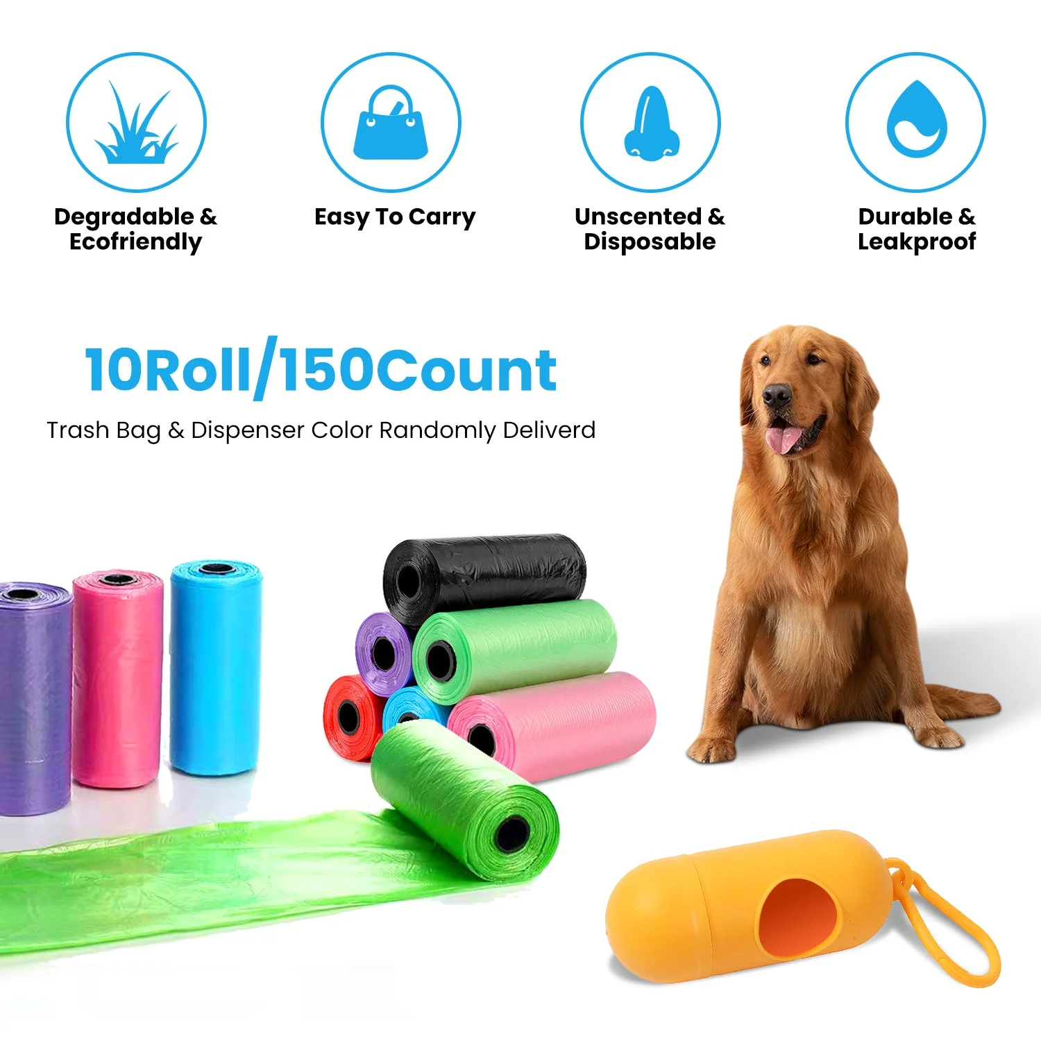 GBruno 10 Rolls 150 Count Dog Waste Bags - Image 4