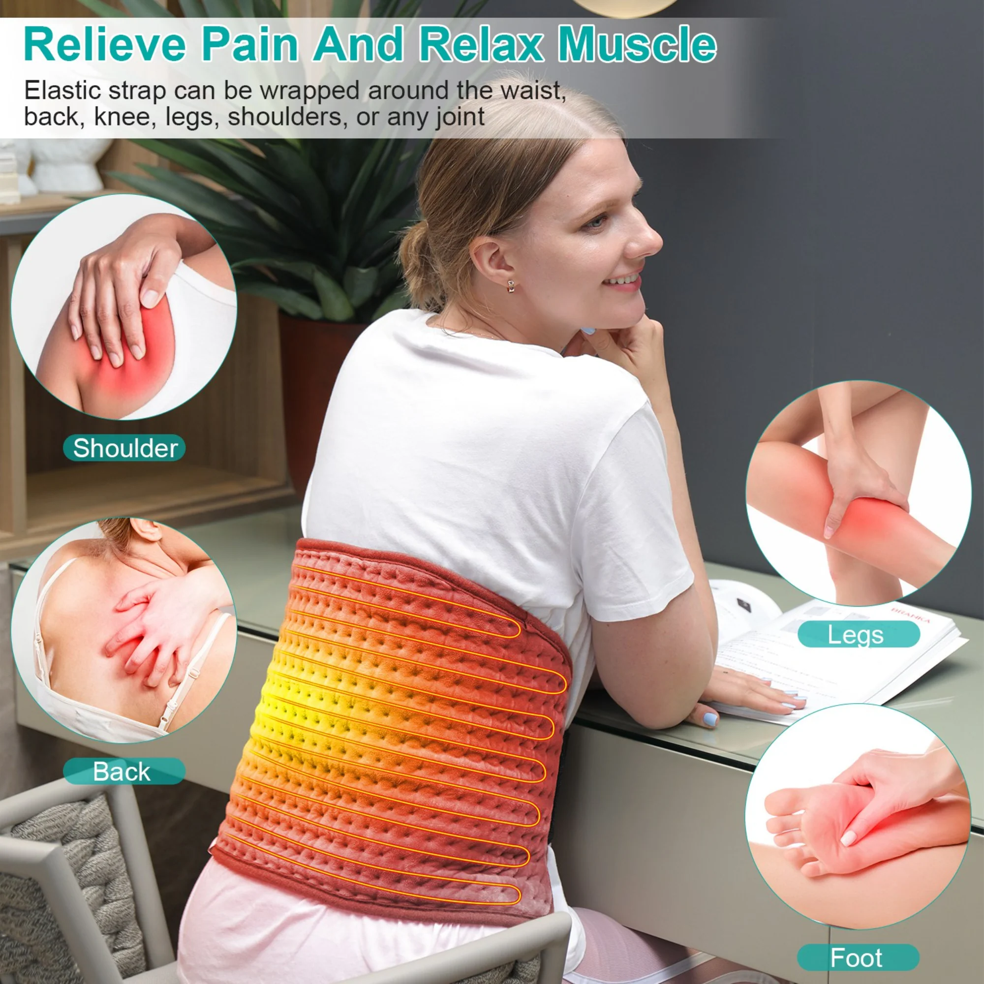 GBruno 11.41x24.41in Electric Heating Pad - Image 4