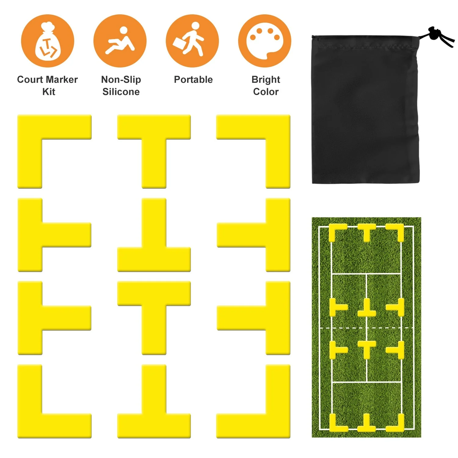 GBruno 12Pcs Pickle Ball Court Marking Kit - Image 4