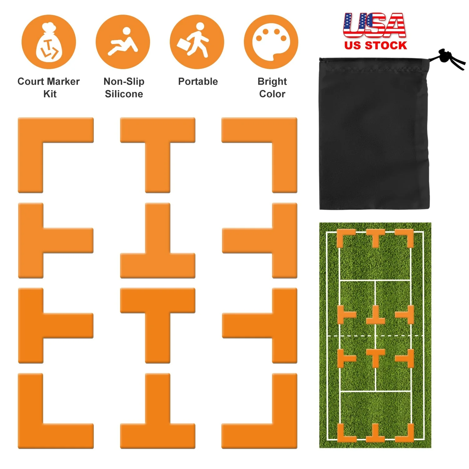 GBruno 12Pcs Pickle Ball Court Marking Kit - Image 6