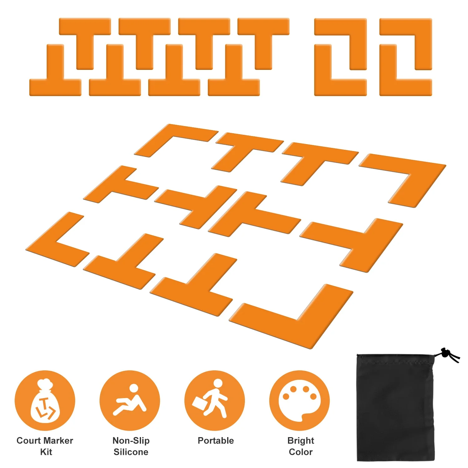 GBruno 12Pcs Pickle Ball Court Marking Kit - Image 3