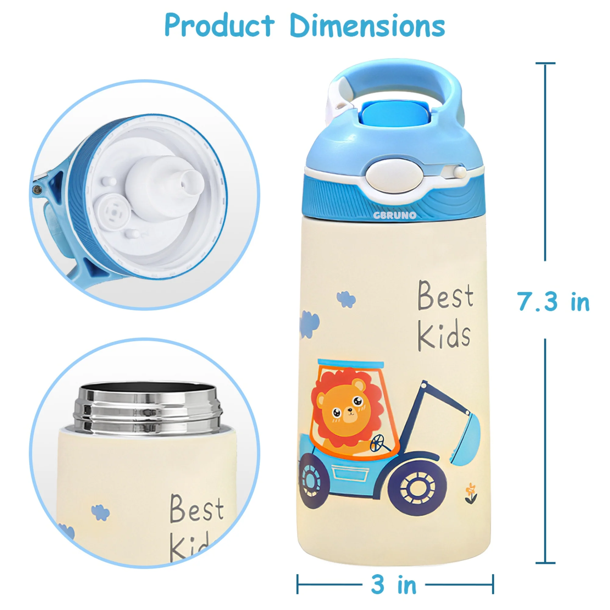 GBruno 13.5Oz Insulated Stainless Steel Water Bottle - Image 2