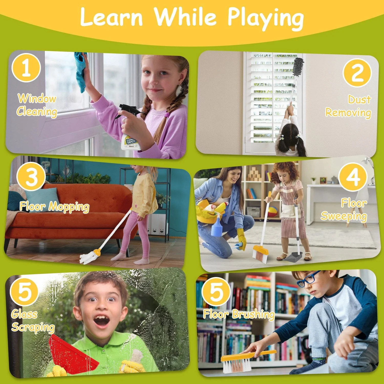 GBruno 14Pcs Kids Cleaning Toy Set - Image 7