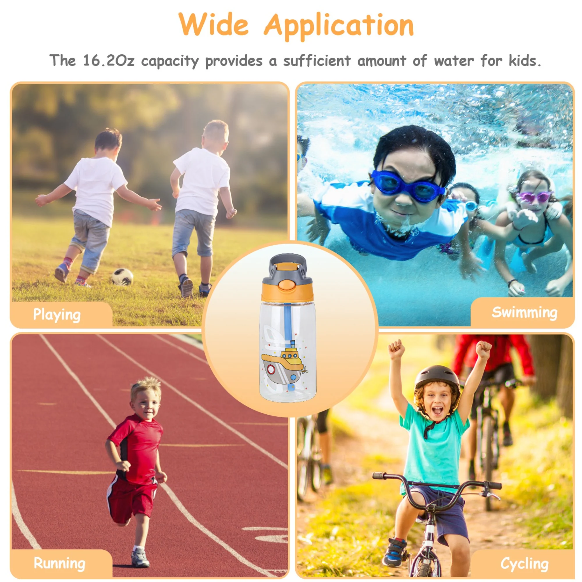 GBruno 16.2Oz Leak-proof Kids Water Bottle - Image 5